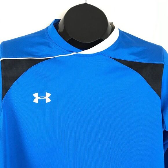 Under Armour MPZ 1 Long Sleeve Shirt Men's Small Padded Elbow Heat Gear Blue - Picture 2 of 12